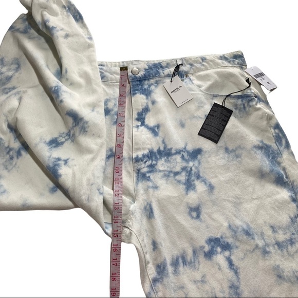 Forever 21 Cloudy Sky While Blue Wash Denim Hi-Rise Straight Jogger Jean 3XL NWT - Picture 8 of 12